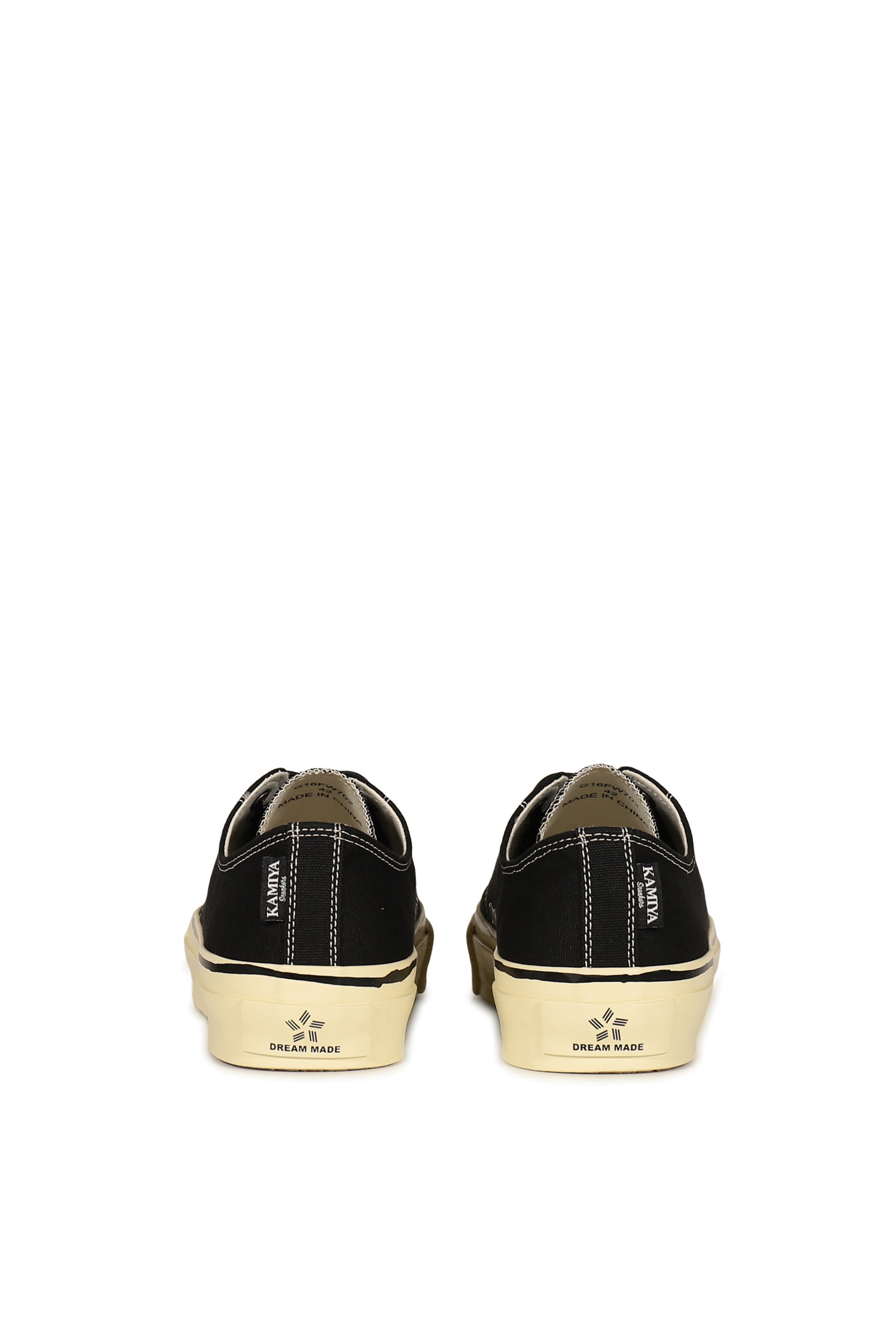 "JOEY"AGED-SOLE VULCANIZED SNEAKER / BLK