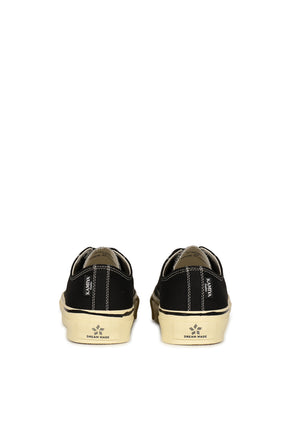 "JOEY"AGED-SOLE VULCANIZED SNEAKER / BLK