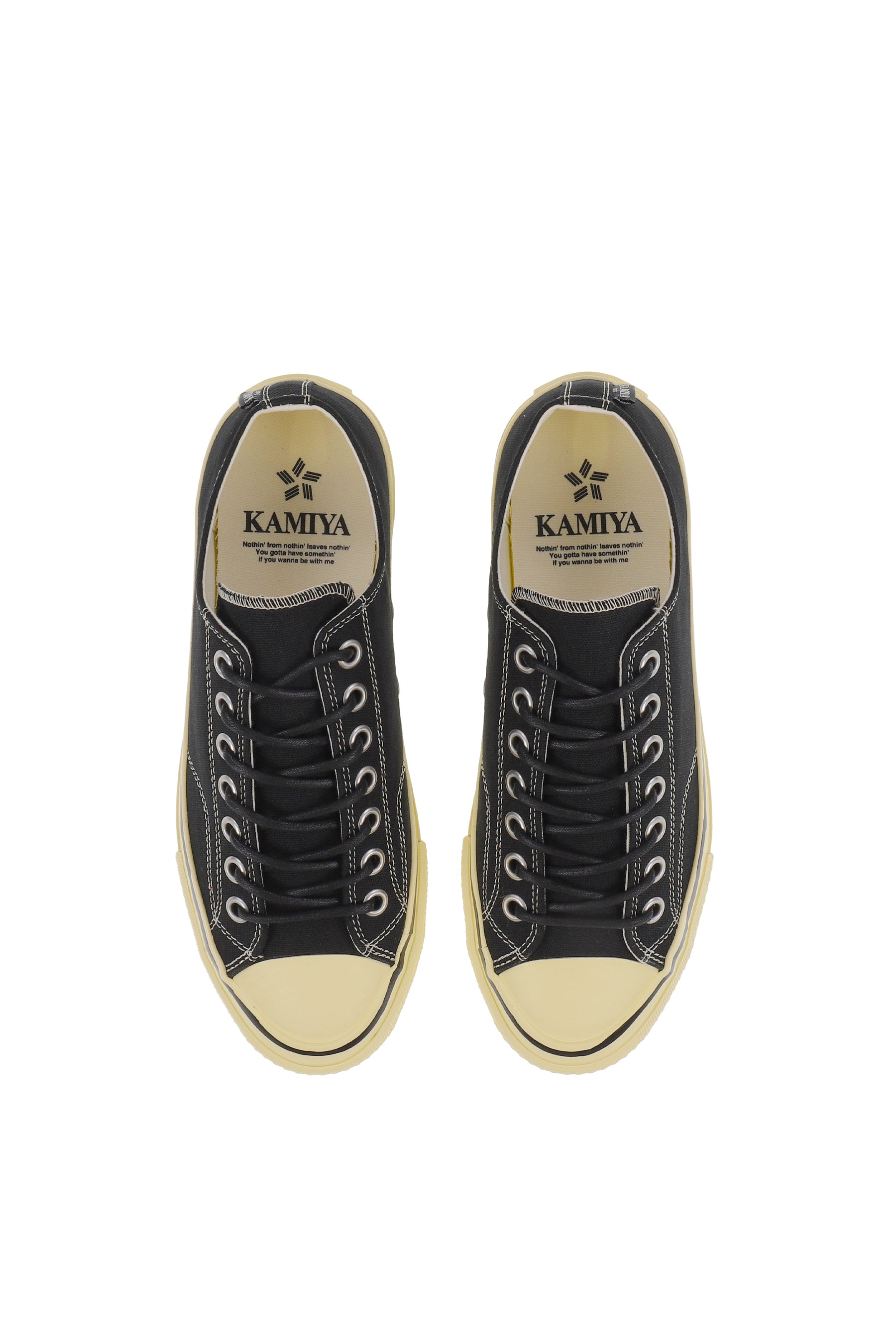 "JOEY"AGED-SOLE VULCANIZED SNEAKER / BLK