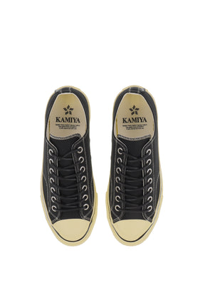 "JOEY"AGED-SOLE VULCANIZED SNEAKER / BLK