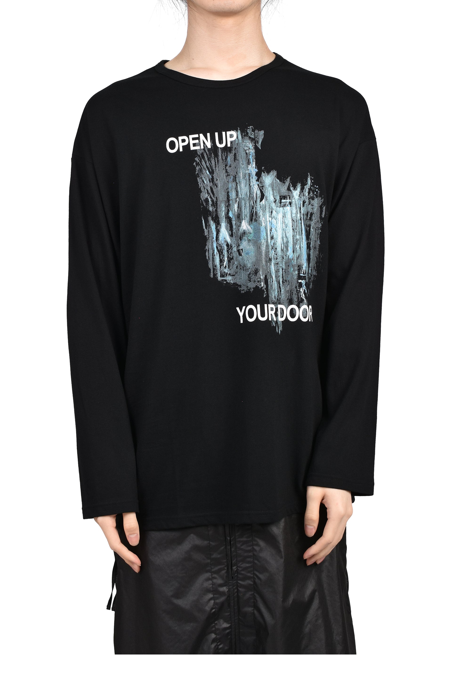 L/S PRINT T-SHIRT / BLK