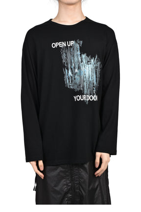 L/S PRINT T-SHIRT / BLK