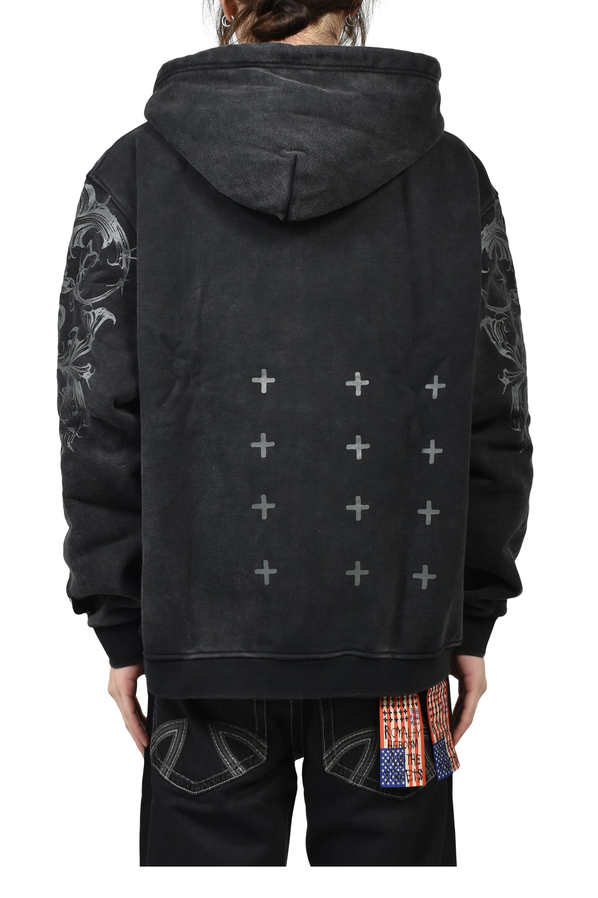 GRAPHIC ZIP HOODIE  / BLK
