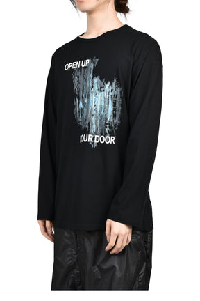 L/S PRINT T-SHIRT / BLK