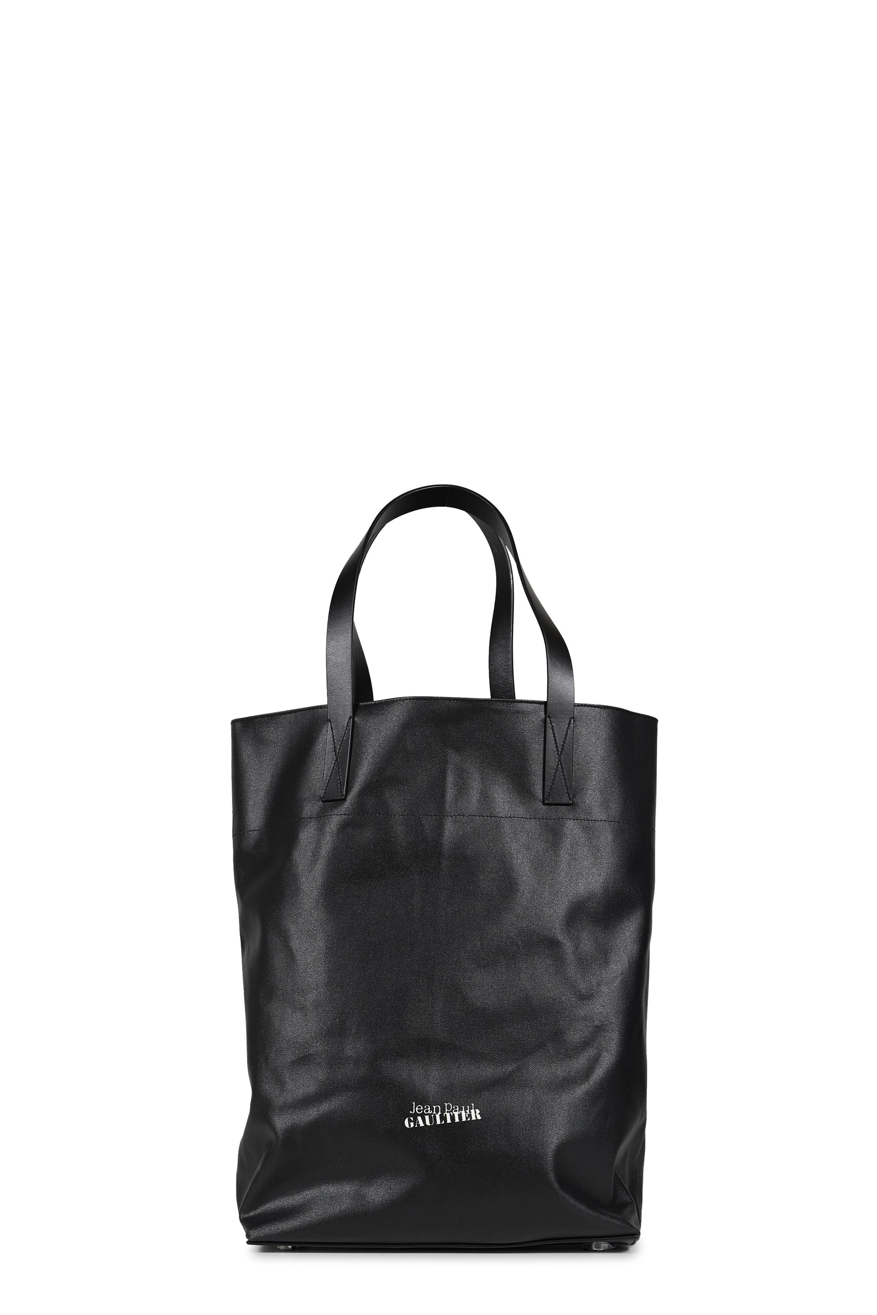 COATED CANVAS BAG PRINTED "WOOD" / BLK/BRW