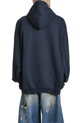 MERGED DOUBLE HOOD EMBROIDERED TOURIST HOODIE / NVY