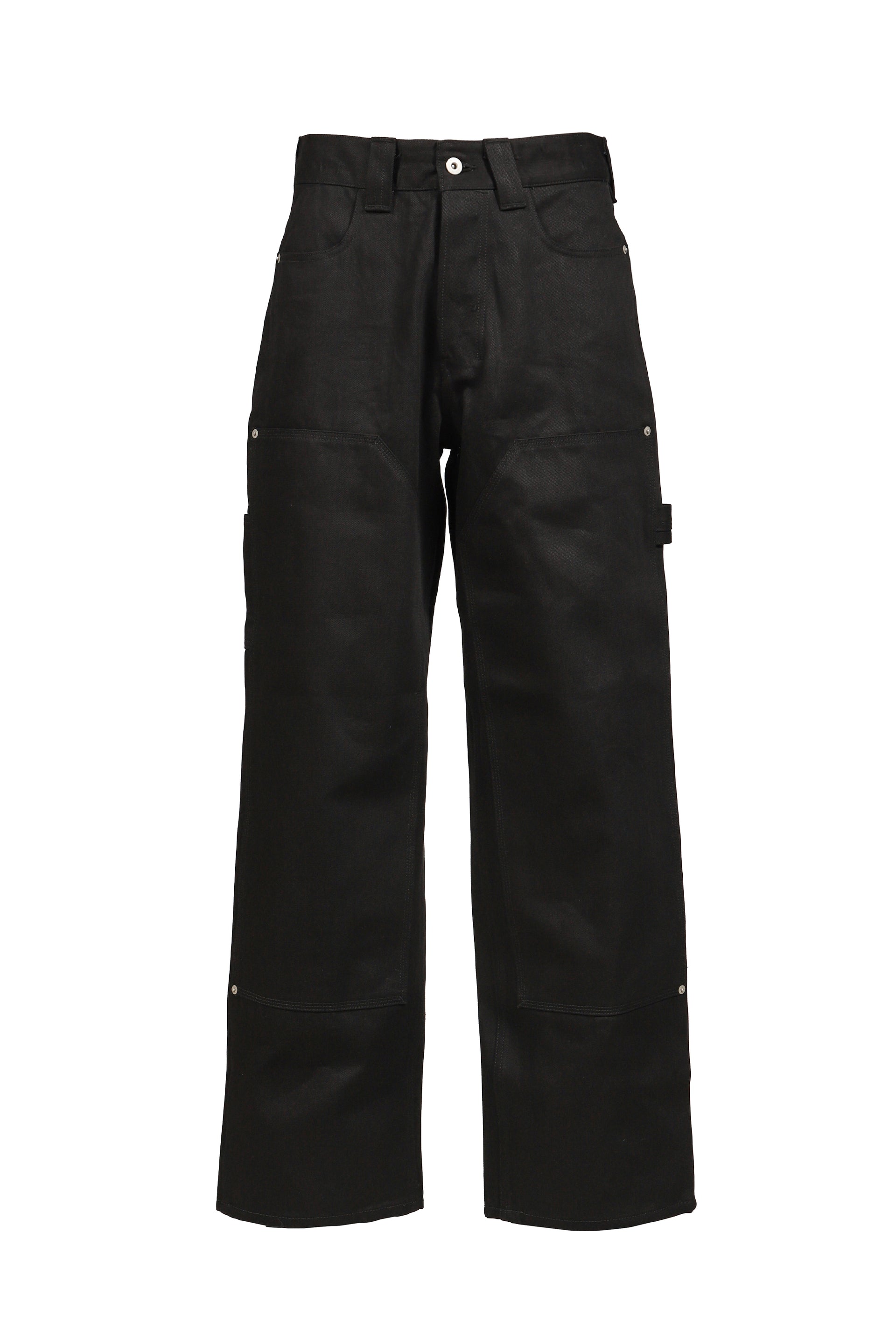 UPTOWN RAW BLACK JAPANESE DENIM DOUBLE KNEE  / BLK