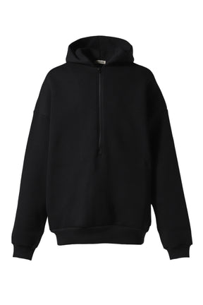 HALF ZIP HOODIE / BLK