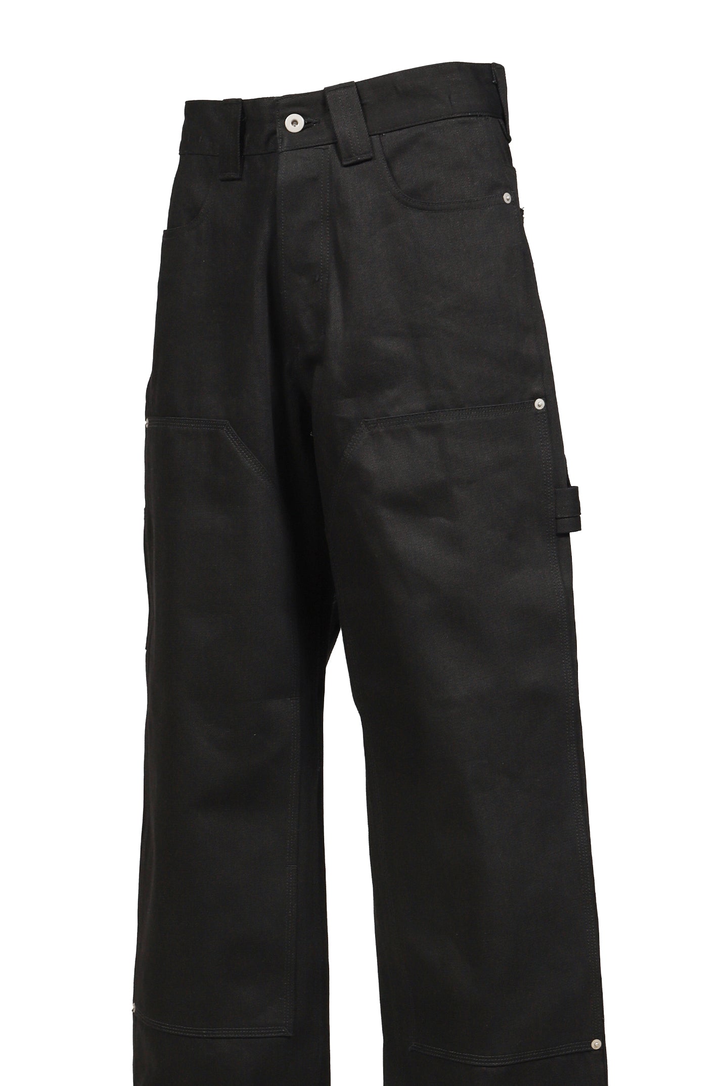 UPTOWN RAW BLACK JAPANESE DENIM DOUBLE KNEE / BLK