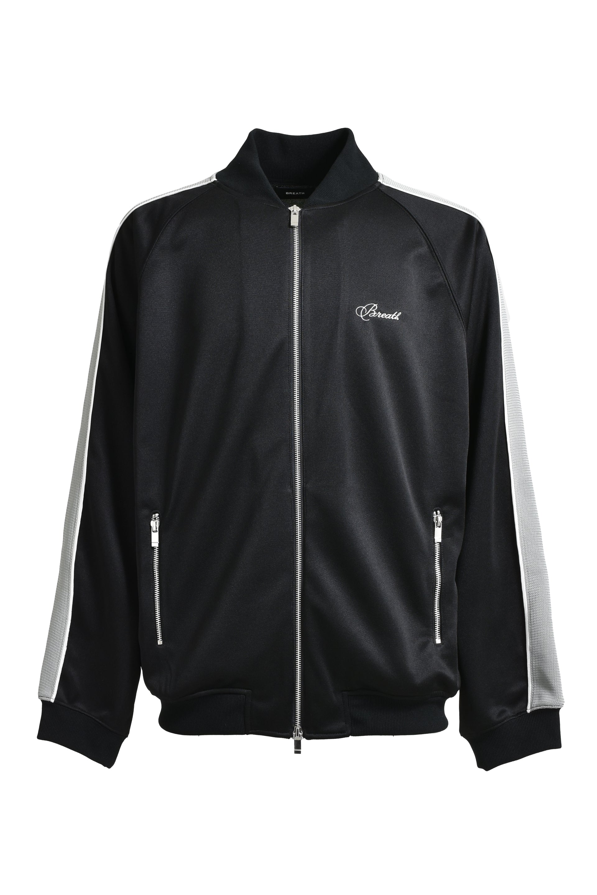 BREATH SCRIPT LOGO LINE TRACK JERSEY / BLK