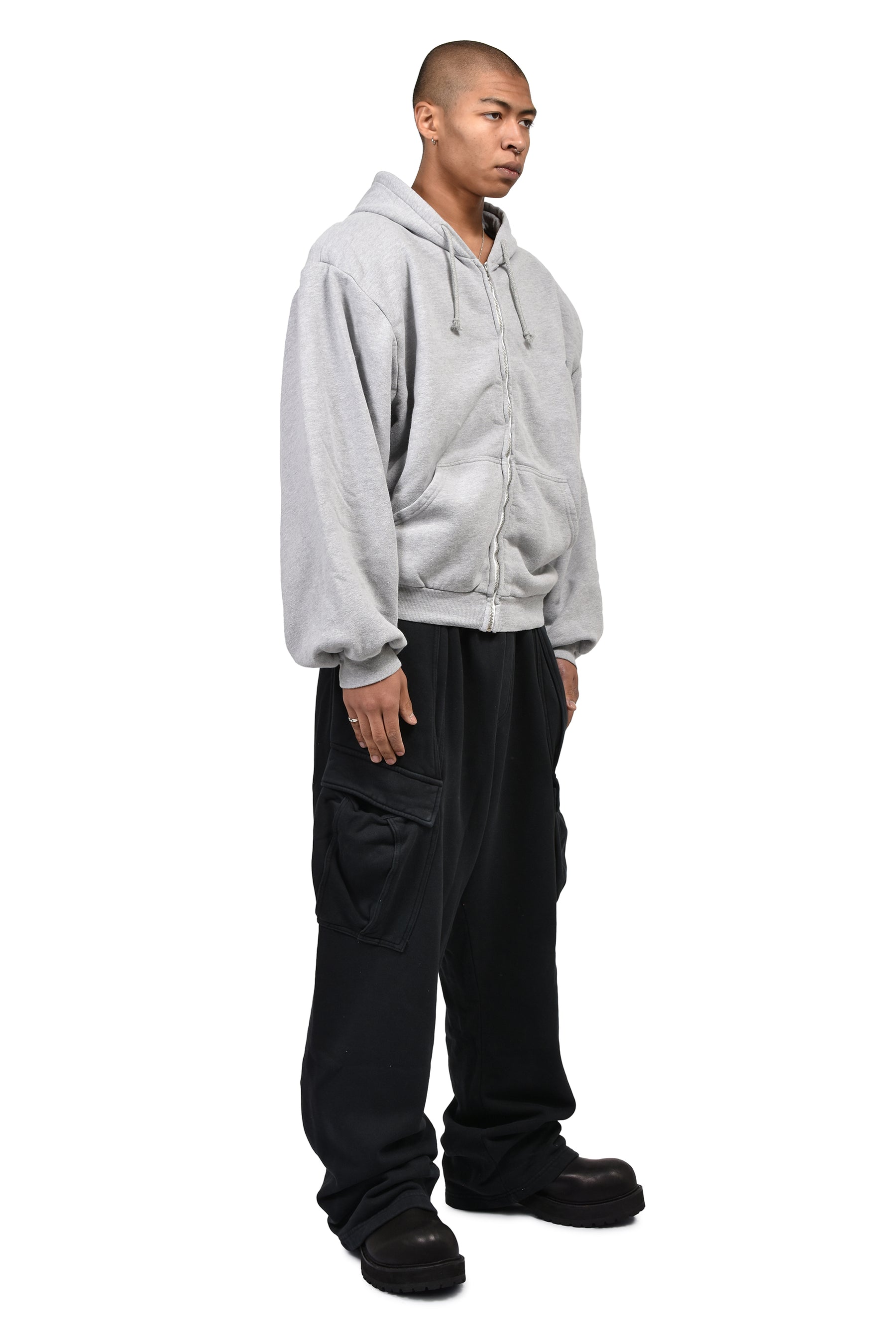 SHOULDER PAD HOODIE V2 / HEATHER GRY