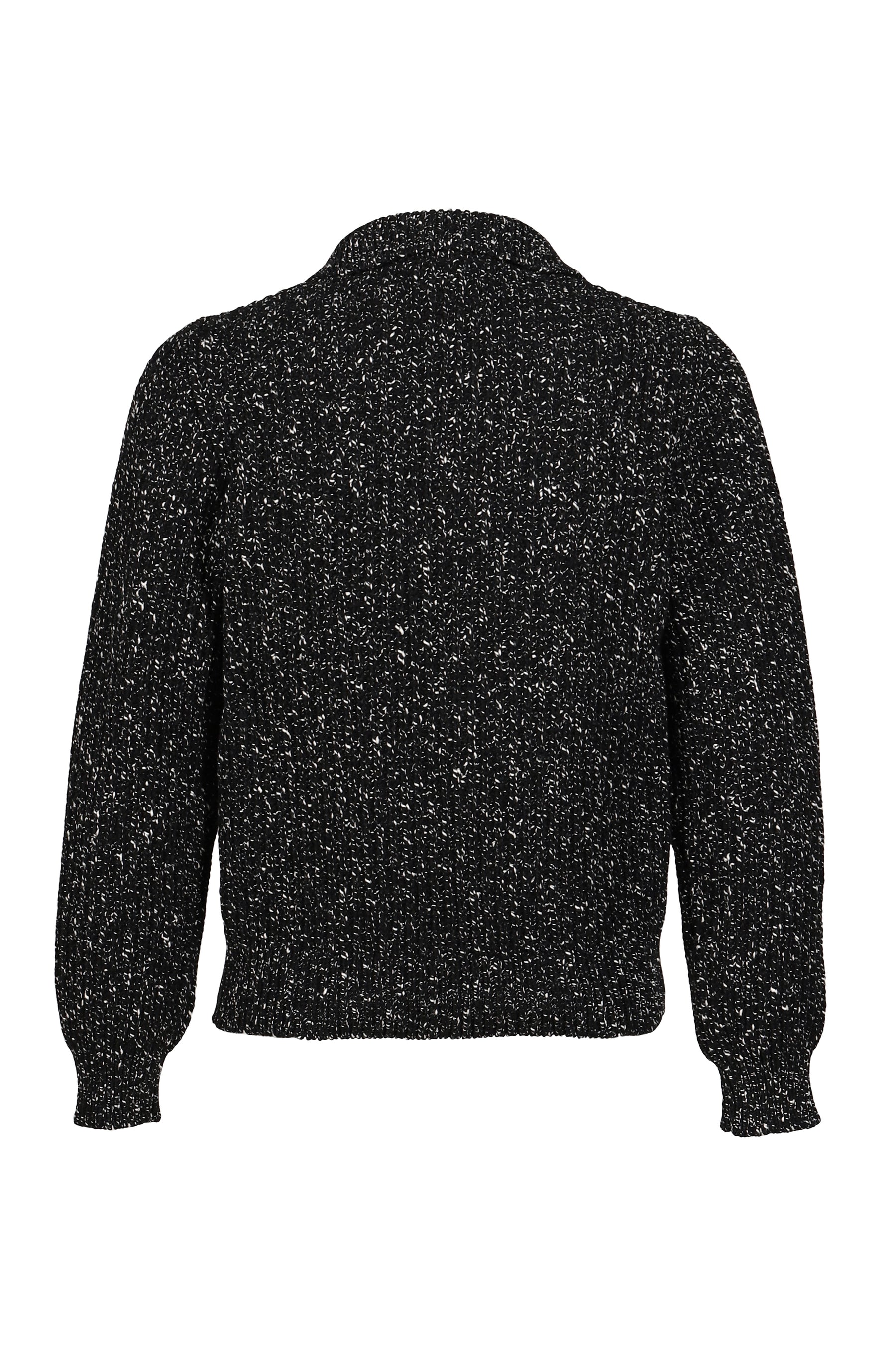 TWEED HALF-ZIP POLO / BLK