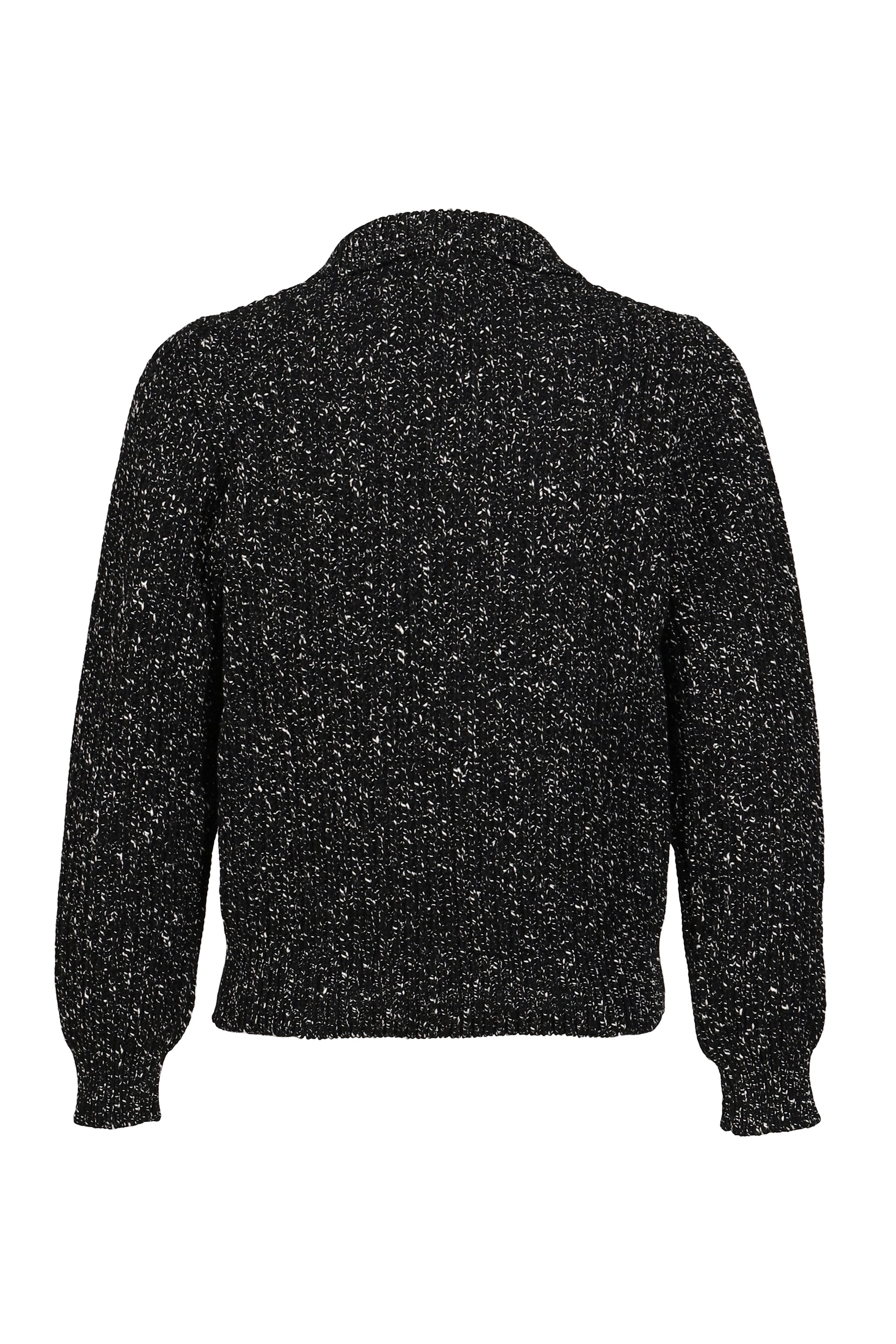 TWEED HALF-ZIP POLO / BLK