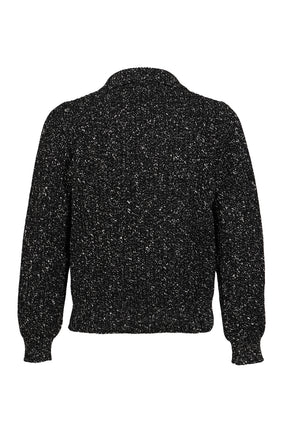 TWEED HALF-ZIP POLO / BLK