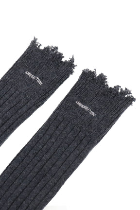 EMBROIDERED LOGO SOCK BOOTS / GRY