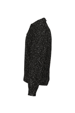 TWEED HALF-ZIP POLO / BLK