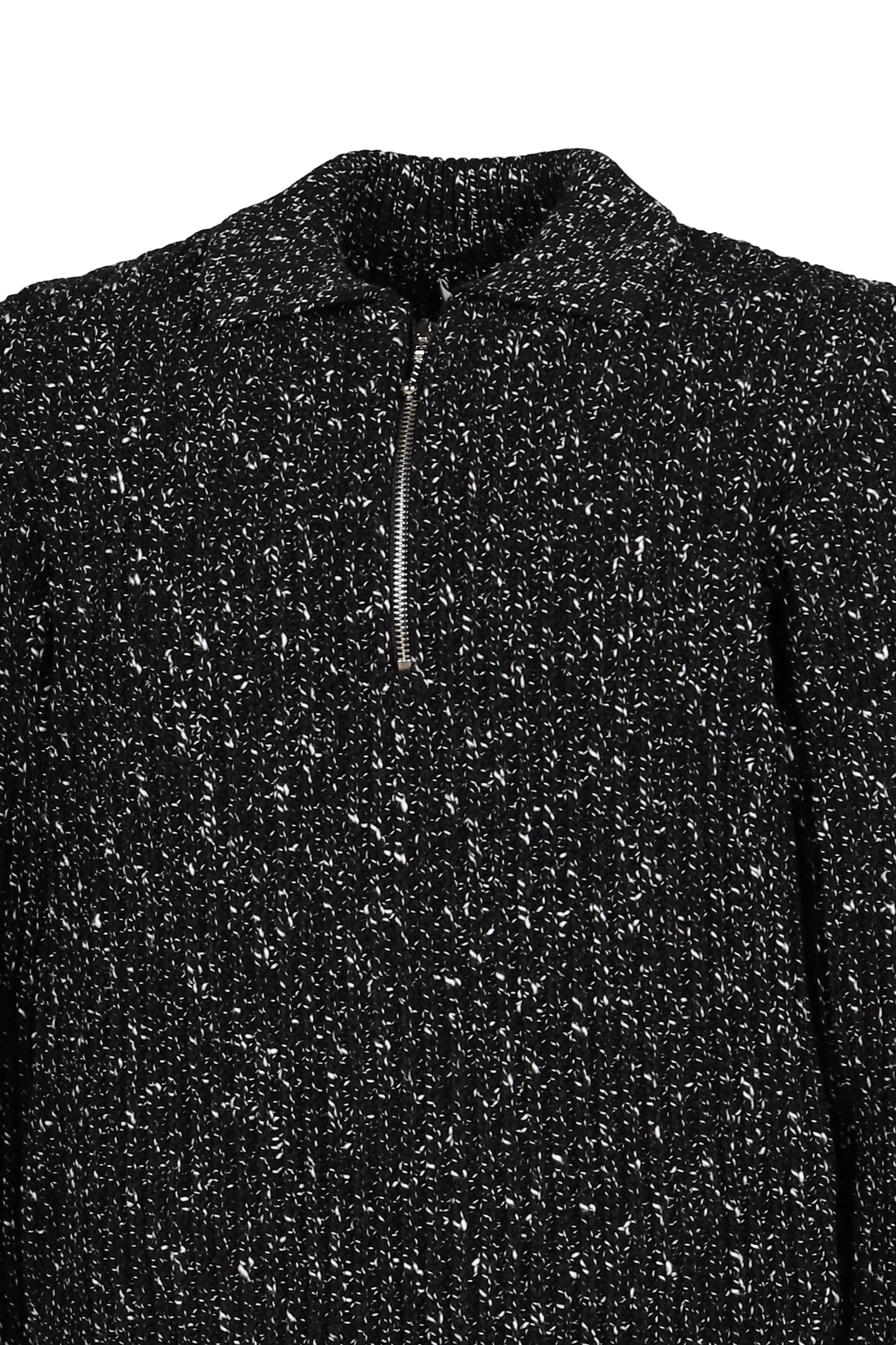 TWEED HALF-ZIP POLO / BLK