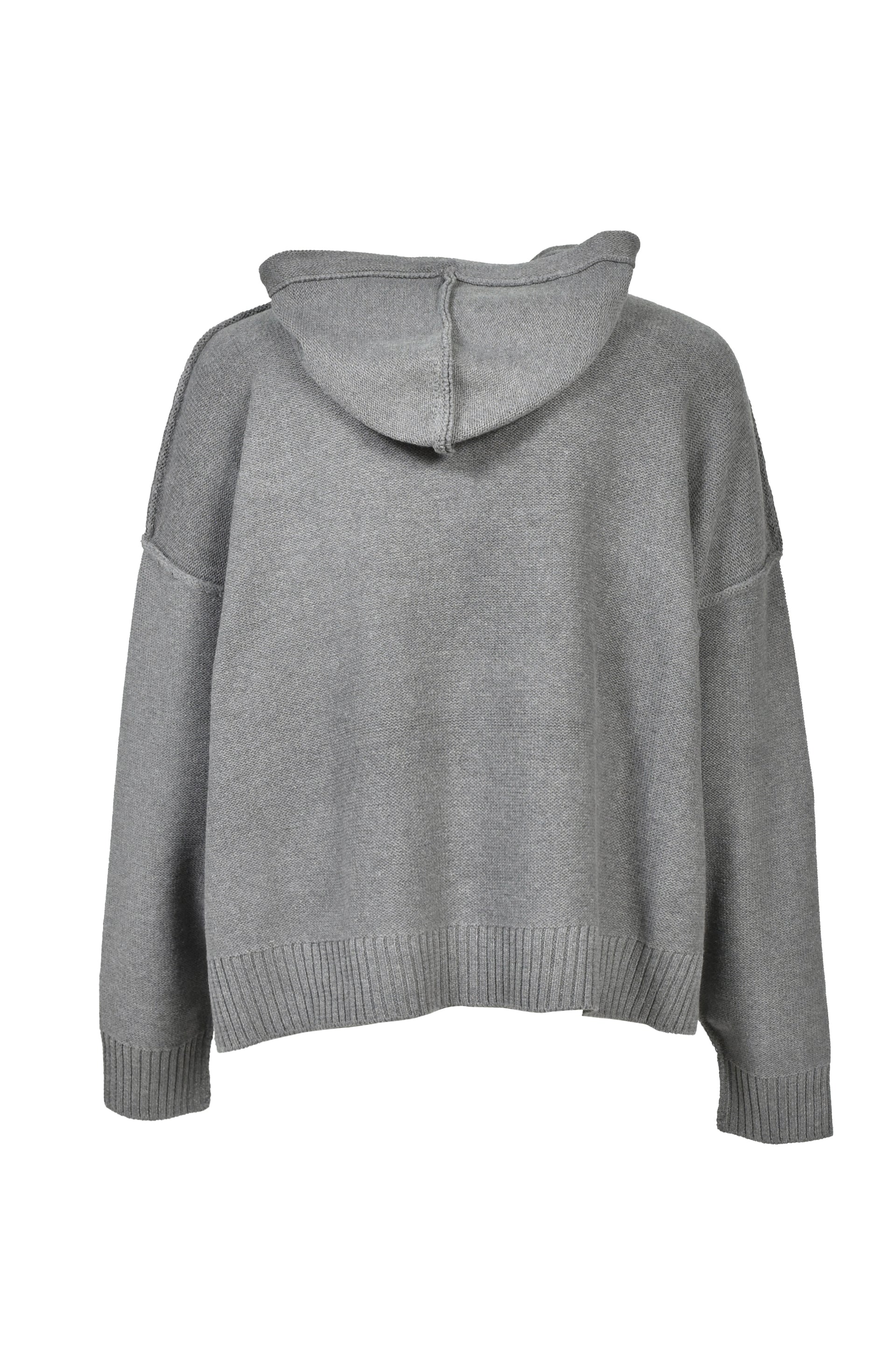 ”I LOVE MUSIC" PULLOVER KNIT HOODIE (EXCLUSIVE) / GRY