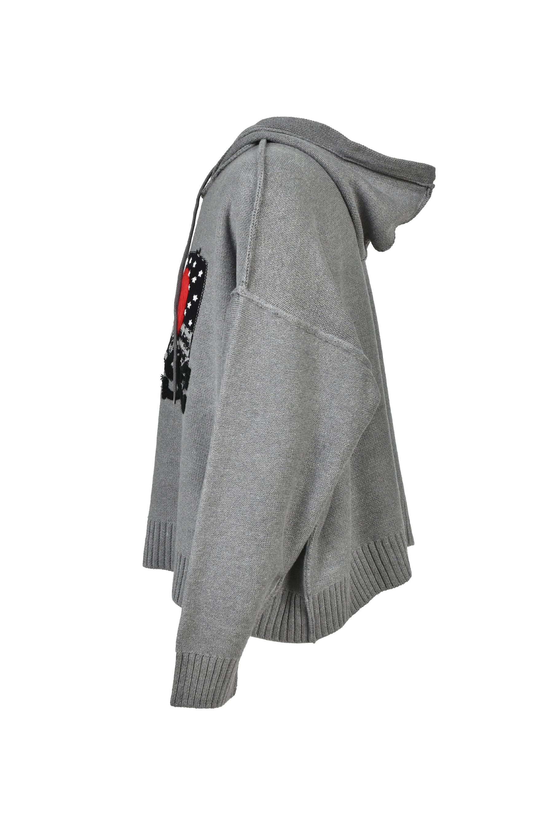 “I LOVE MUSIC” PULLOVER KNIT HOODIE (EXCLUSIVE) / GRY 