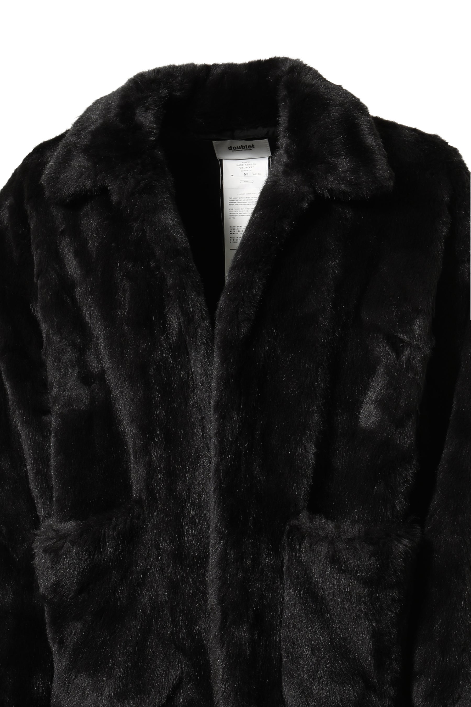 AND-PAINTED FUR JACKET / BLK
