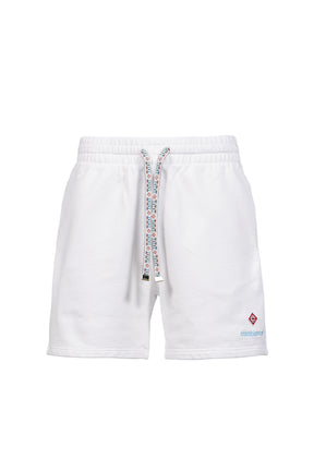 FLORAL TRIM CLASSIC SHORTS / WHT