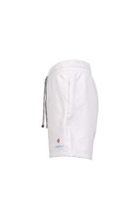 FLORAL TRIM CLASSIC SHORTS / WHT