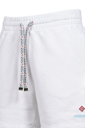 FLORAL TRIM CLASSIC SHORTS / WHT