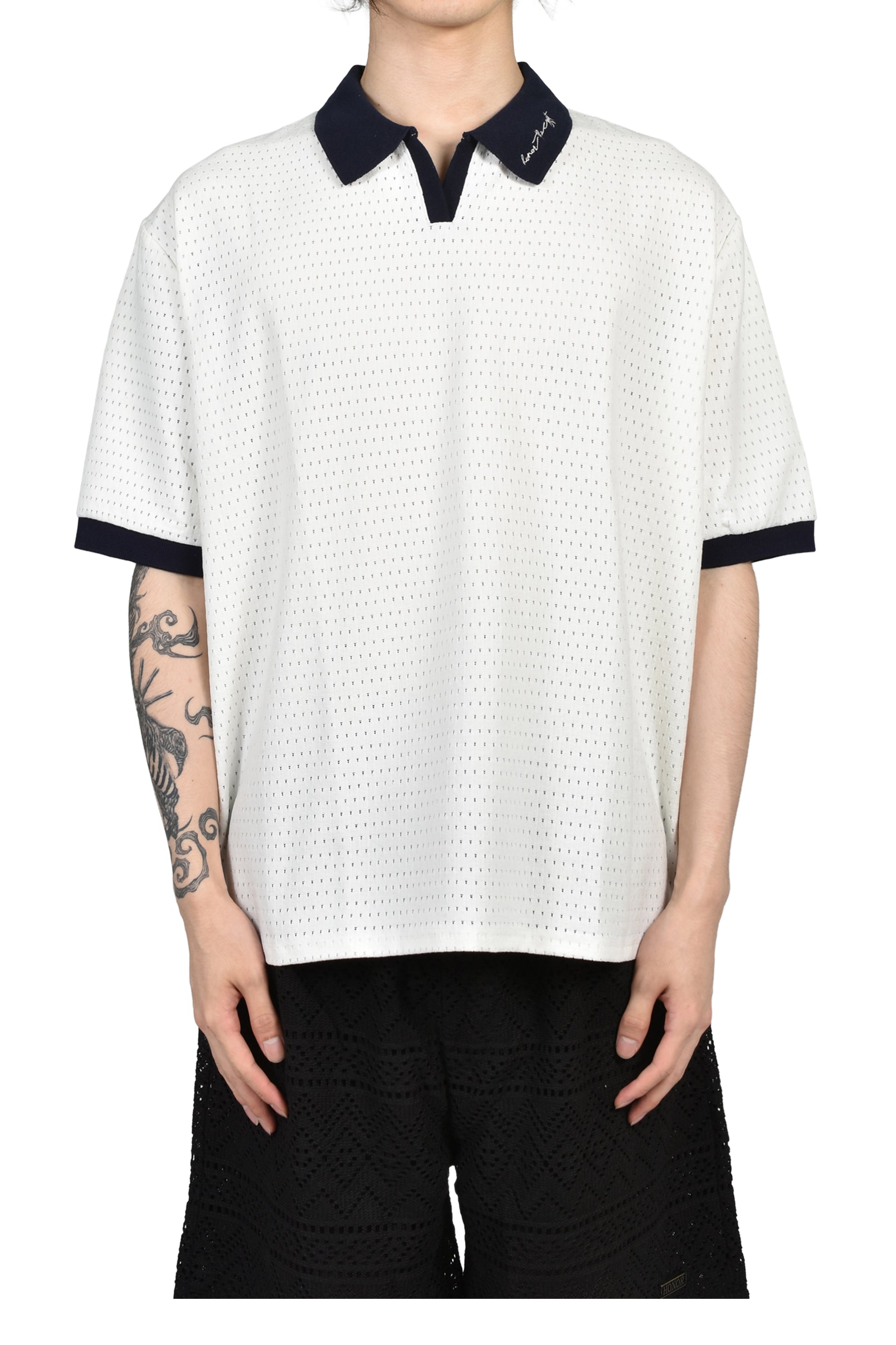 PIQUE COLORBLOCK POLO / BONE