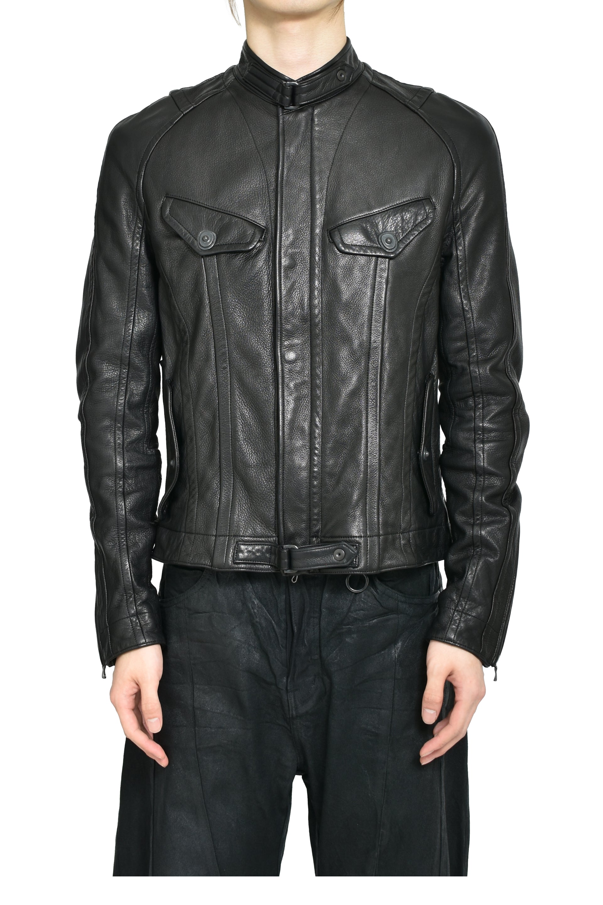 COW SKIN BLOUSON / BLK