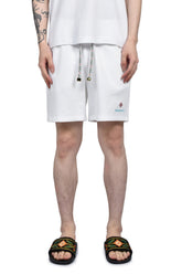 FLORAL TRIM CLASSIC SHORTS / WHT