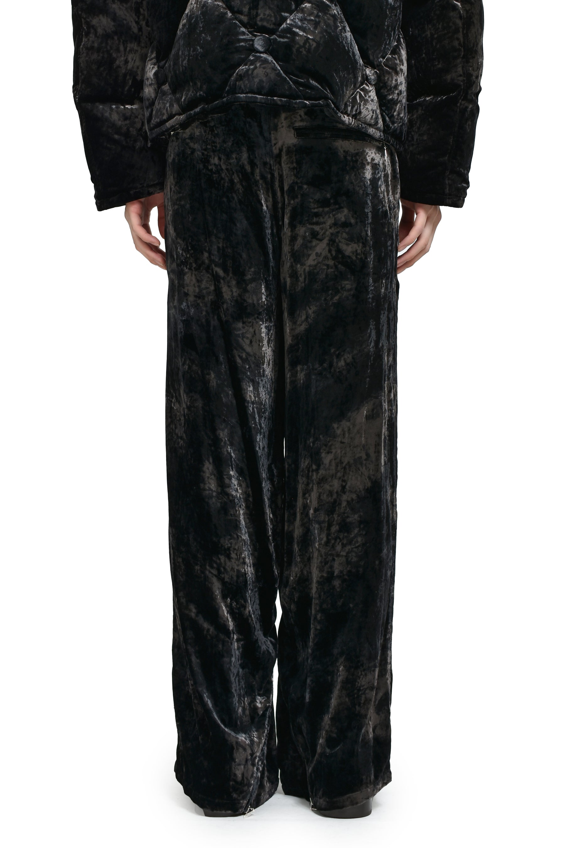 LONG ZIP EASY PANTS / BLACK