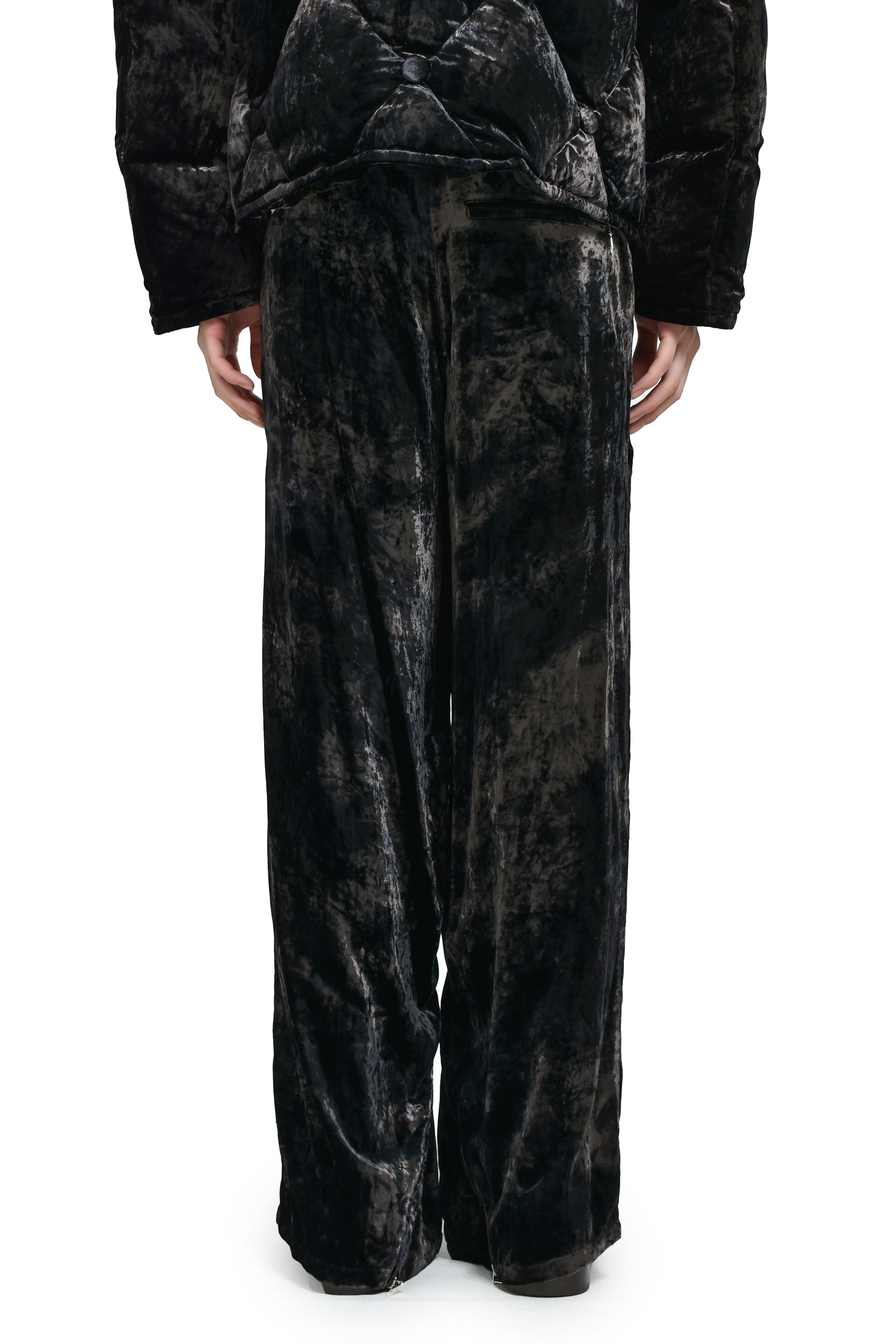 LONG ZIP EASY PANTS / BLK