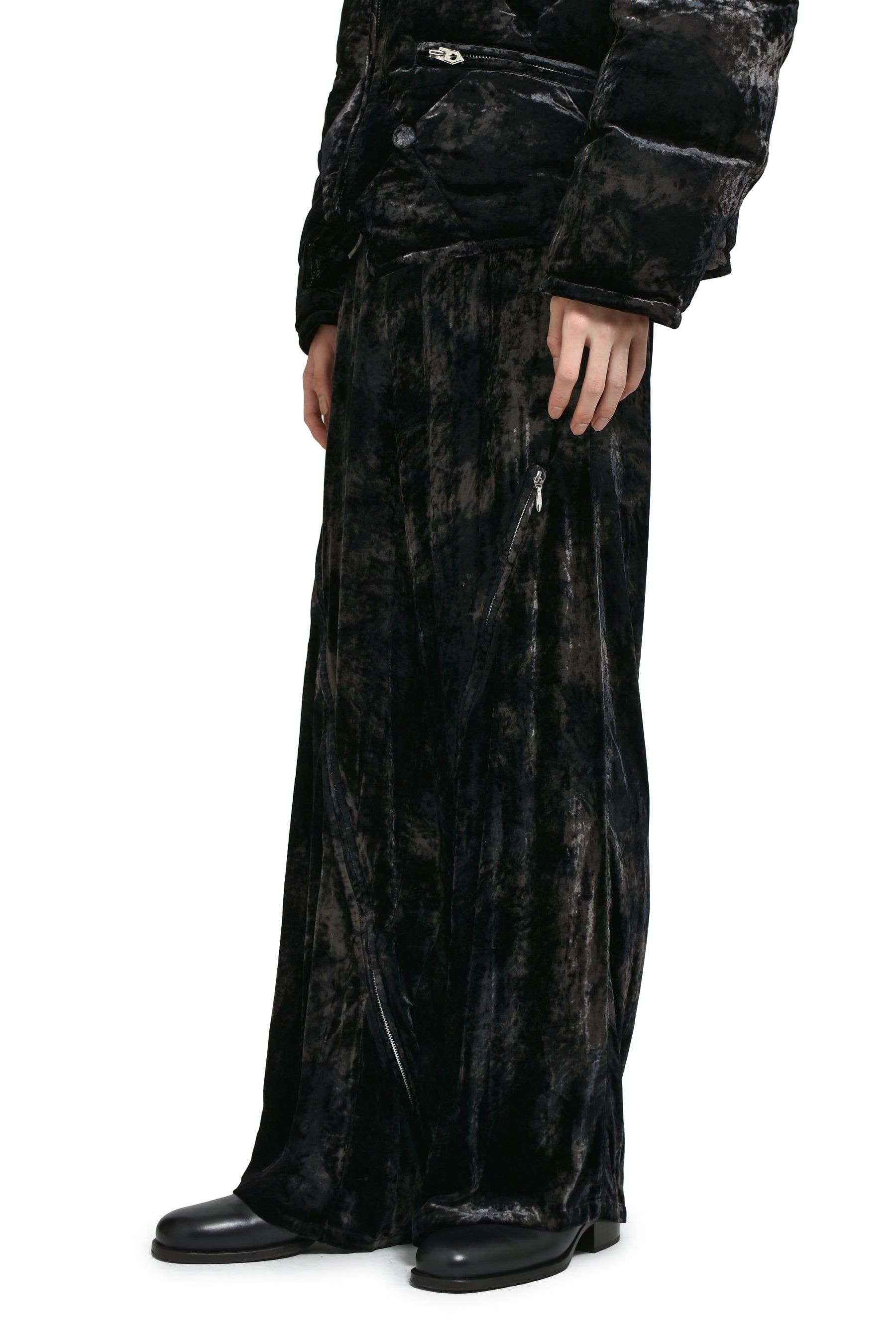 LONG ZIP EASY PANTS / BLACK