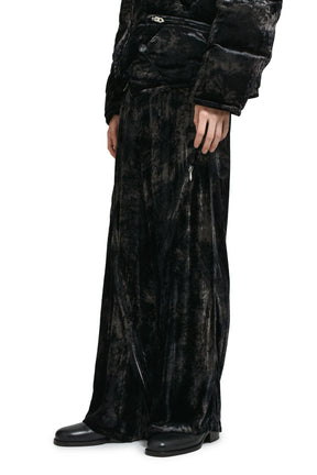 LONG ZIP EASY PANTS / BLACK