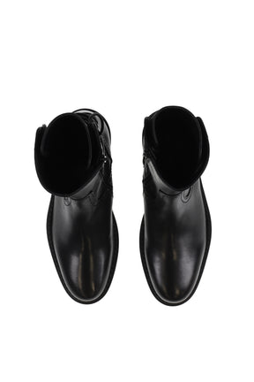 HEIKO LACED BACK ANKLE BOOTS / BLK