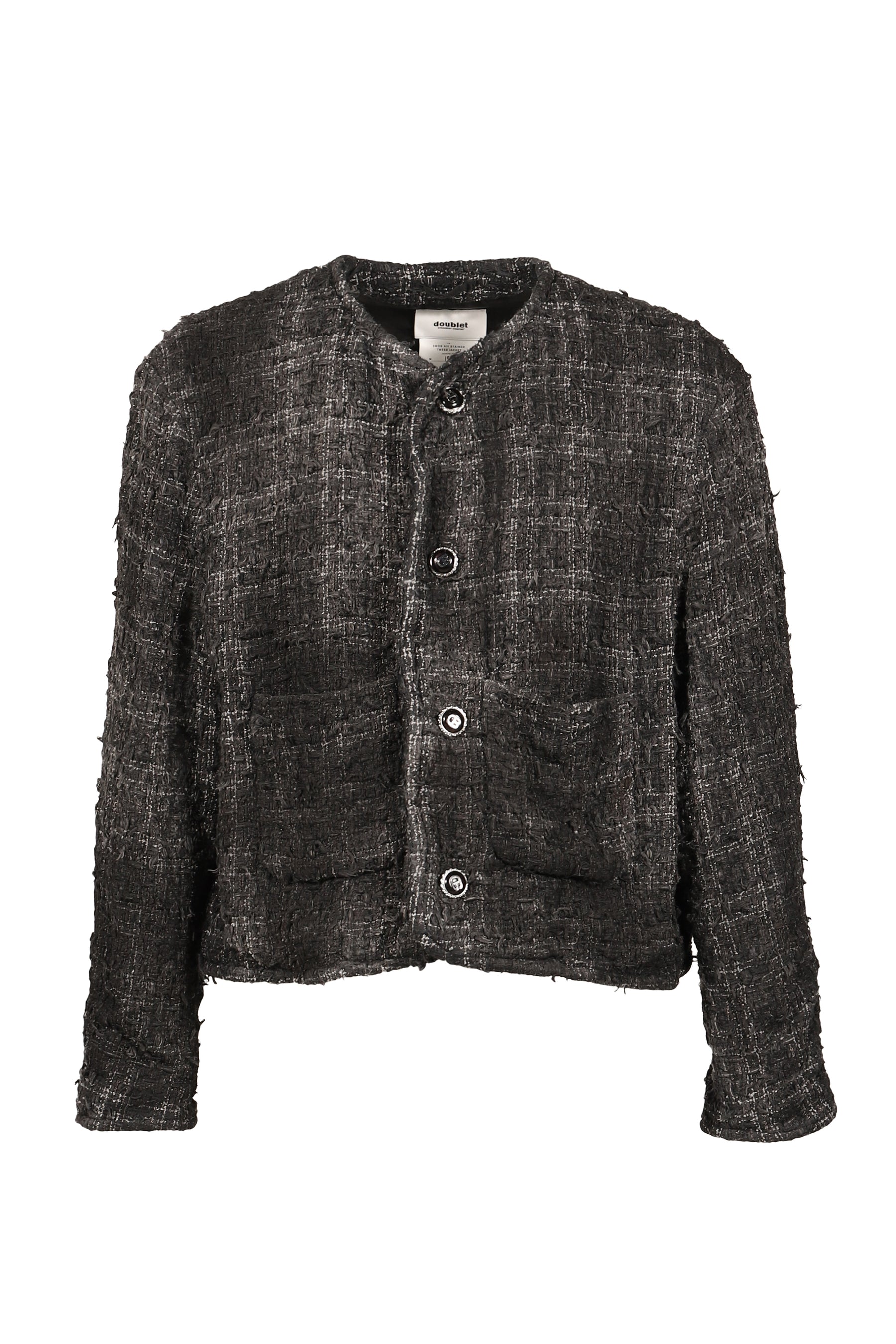SMOG AIR STAINED TWEED JACKET / BLK