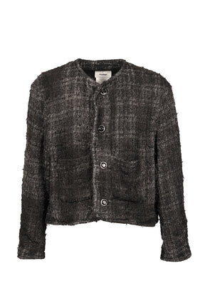 SMOG AIR STAINED TWEED JACKET / BLK