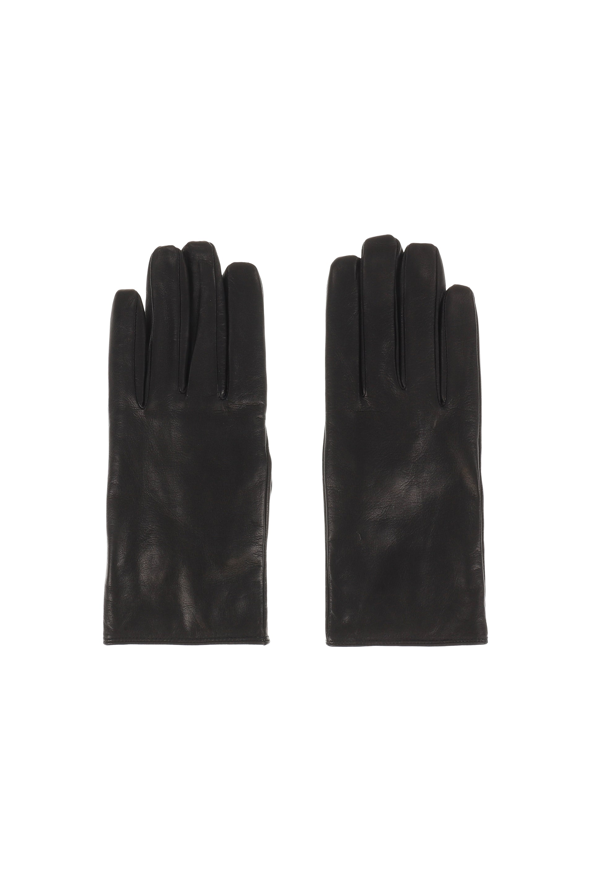 CASHMERE LINED LEATHER GLOVES / BLK