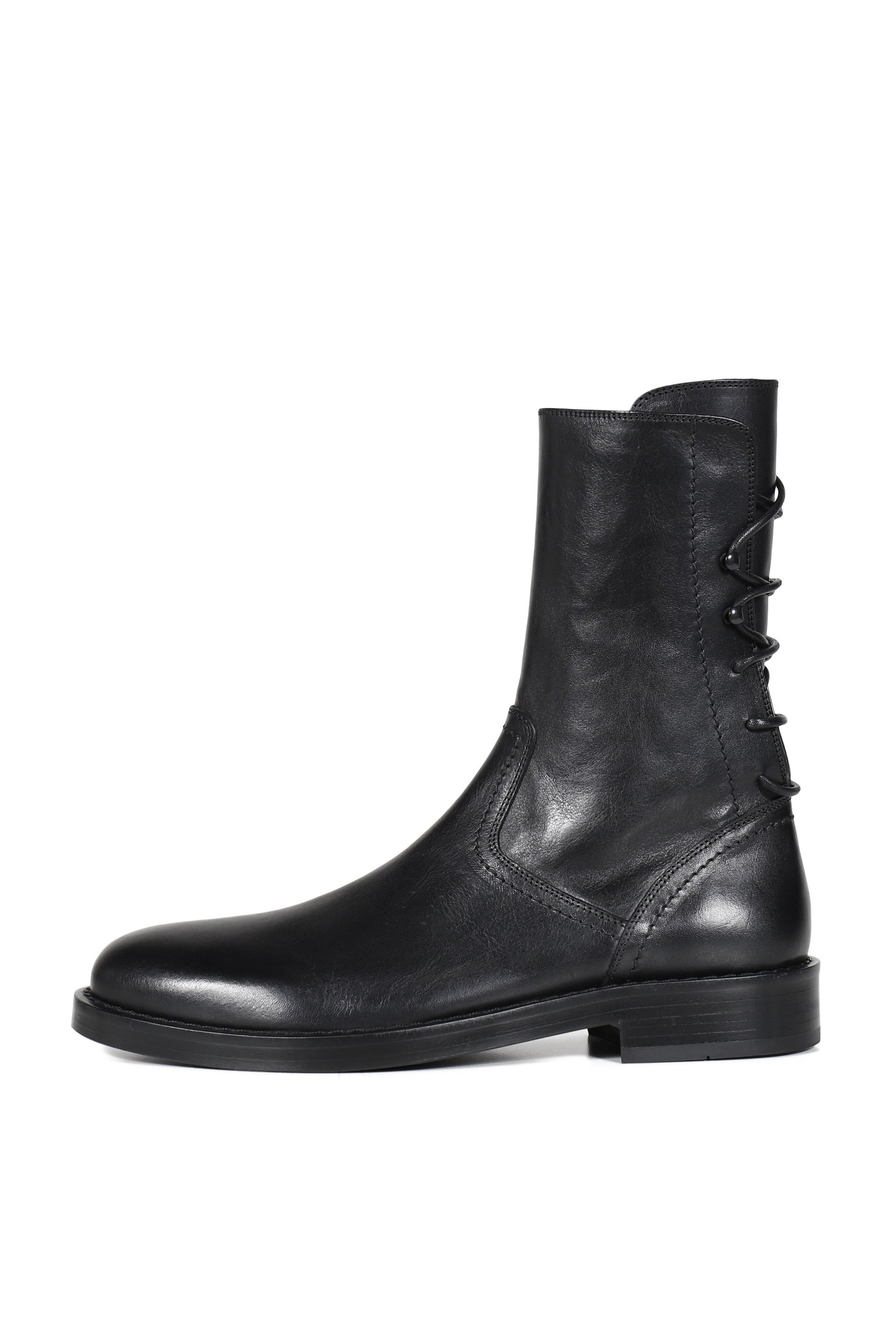 HEIKO LACED BACK ANKLE BOOTS / BLK