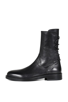 HEIKO LACED BACK ANKLE BOOTS / BLK