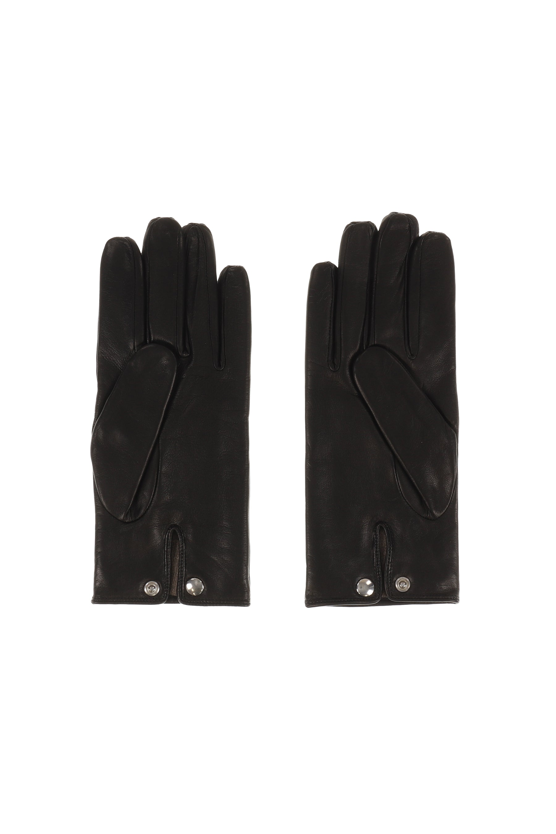 CASHMERE LINED LEATHER GLOVES / BLK