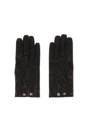CASHMERE LINED LEATHER GLOVES / BLK