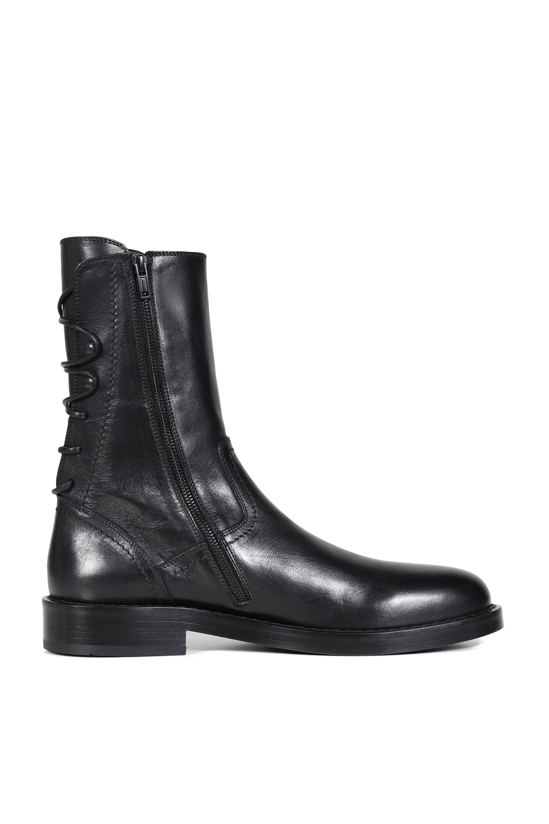 HEIKO LACED BACK ANKLE BOOTS / BLK
