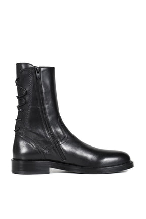 HEIKO LACED BACK ANKLE BOOTS / BLK