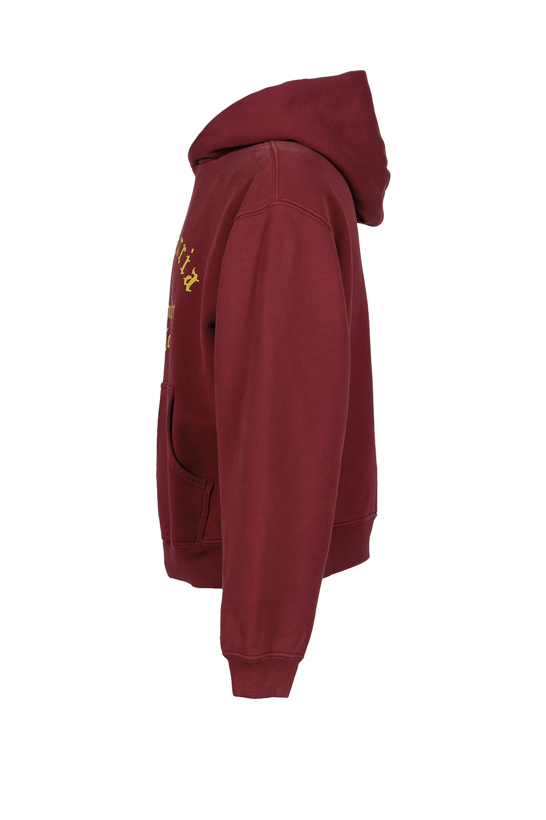 CHAVARRIA COMMUNITY CENTER SHRUNKEN PO HOODIE / BORDEAUX