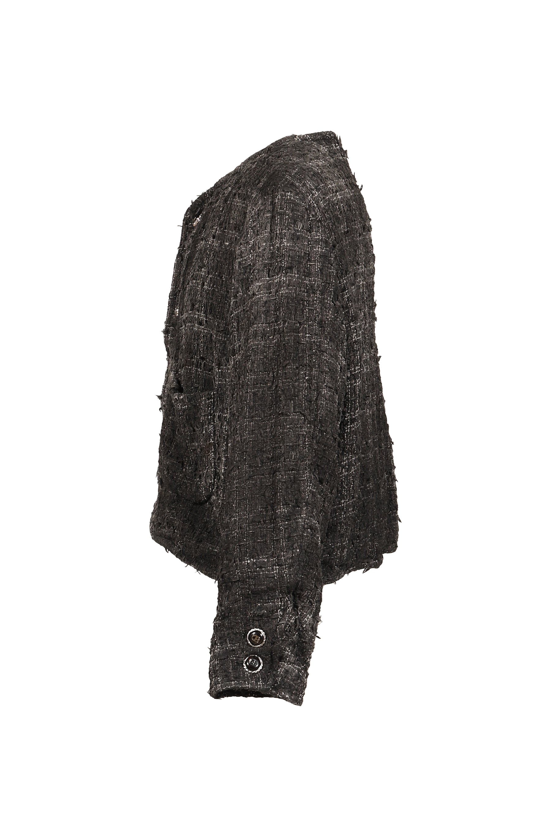 SMOG AIR STAINED TWEED JACKET / BLK