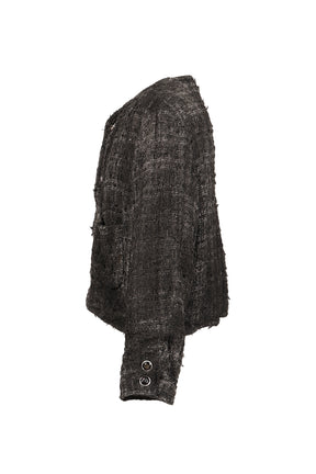 SMOG AIR STAINED TWEED JACKET / BLK