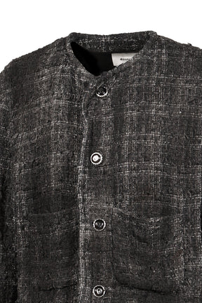SMOG AIR STAINED TWEED JACKET / BLK