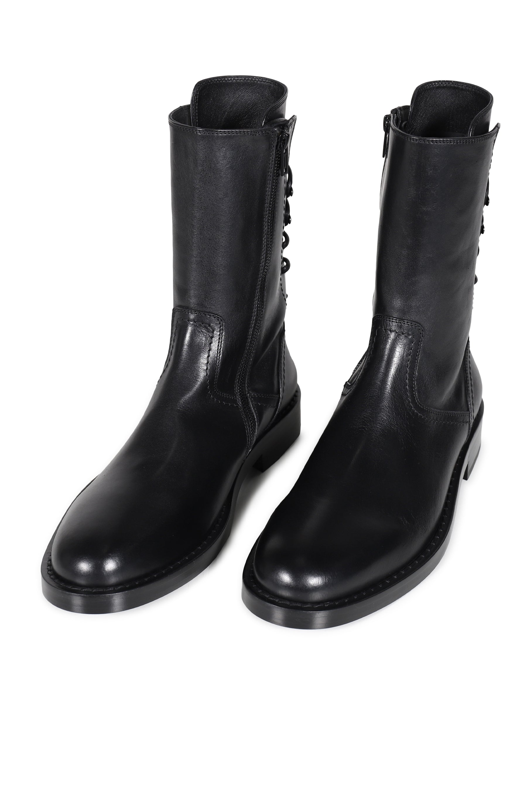 HEIKO LACED BACK ANKLE BOOTS / BLK