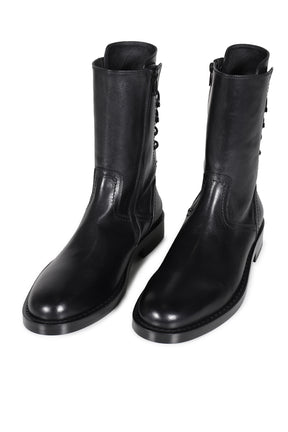 HEIKO LACED BACK ANKLE BOOTS / BLK